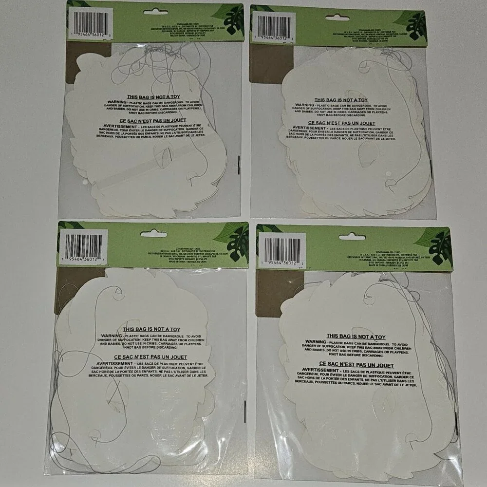 NEW 4 Pk Jungle Animal Paper Masks Lot Birthday Party Monkey Tiger Giraffe Lion